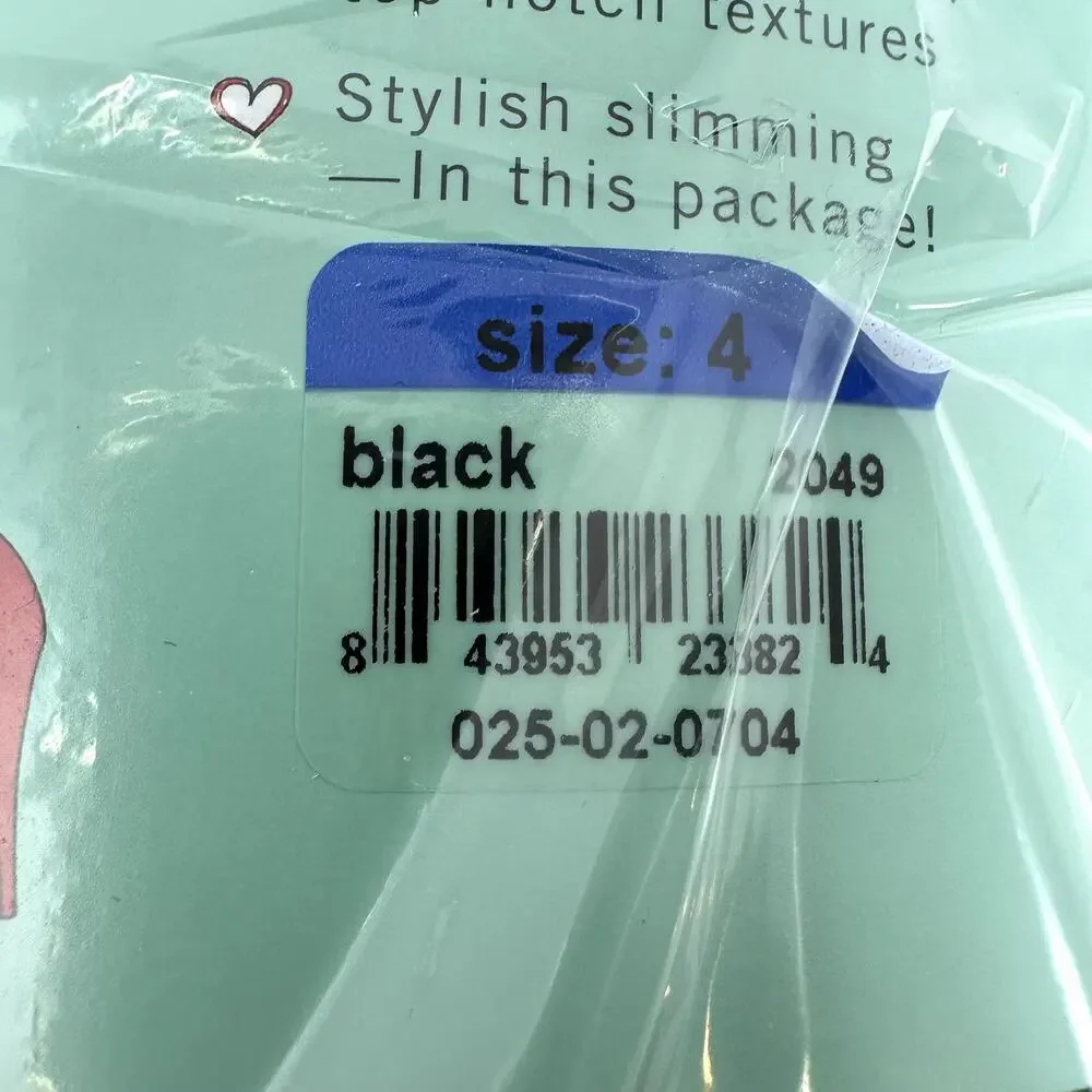 Spanx NWT‎ Shaping Tights Size 4 Wish Bone Texture Black Shape wear Slimming